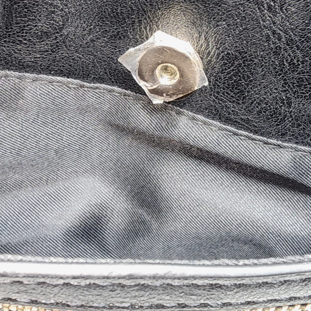 INC International Concepts Core Riverton Satchel Black Faux‎ Leather Bag